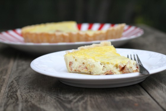 Pam's Quiche with Bacon, Onion, and Swiss Cheese at www.mylifeasamrs.com